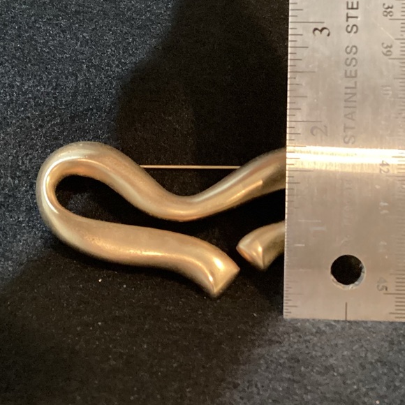 Vintage Fernando Originals FO Signed Modernist Abstract Gold Tone Pin Brooch - Picture 5 of 6